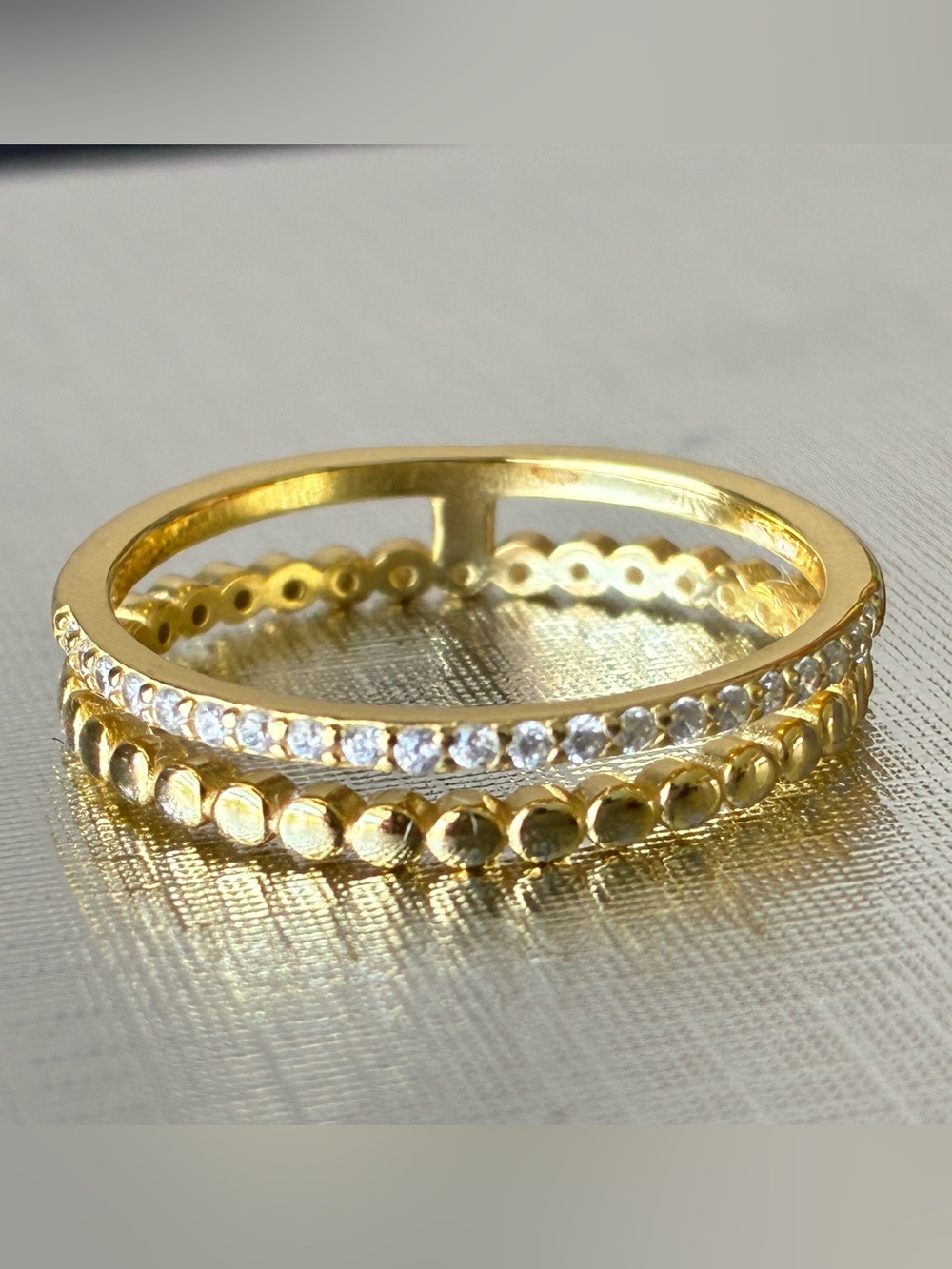 Sterling Silver Gold Tone Ring Sz 9